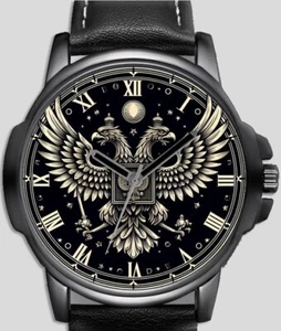 Doppio Guidato Aquila Russo Cappotto Of Arms Bello Unico Orologio da Polso - Picture 1 of 1