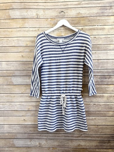 UNDERCOVER Victoria’s Secret Mini Abito Donna Taglia XS Blu Bianco Righe Terry Loungewear