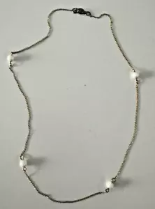 VTG Childs Necklace 1/20th 12k Gold Filled Dainty Light Faux Pearls 14" Choker - Picture 1 of 6