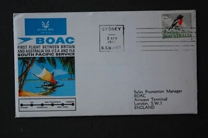 Australia First flight cover Britain to Australia 1967 BOAC - Picture 1 of 1