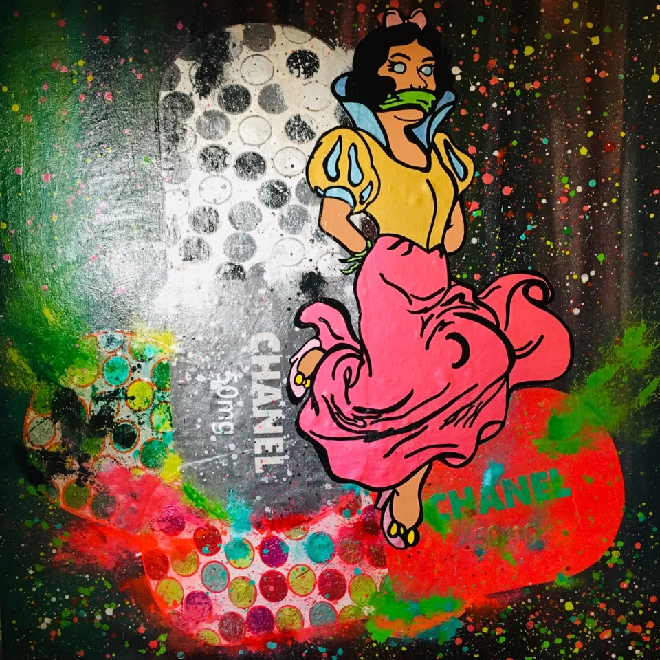 Уличное искусство оригинальная картина 4x4 фута Mr Clever Art Miss White Was Poisoned  - Изображение 1 из 1