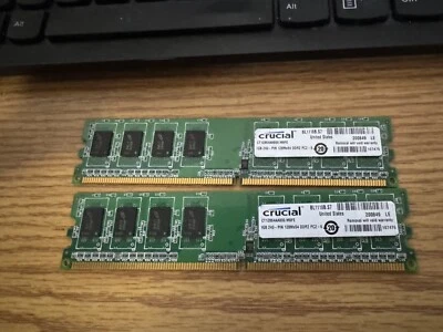 Crucial CT2KIT12864AA800 Random Access Memory 1Gb 800Mhz PC2 - Image 1 of 2