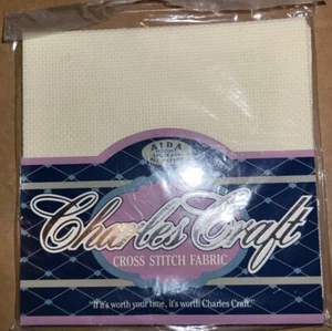 Charles Craft Silver Quality Cross Stitch Fabric Ivory 14 Ct Aida 15" x 18" - Picture 1 of 3