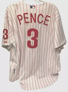 Camiseta deportiva de béisbol Hunter Pence #3 Philadelphia Phillies MLB blanca roja a rayas 52 - Imagen 1 de 2