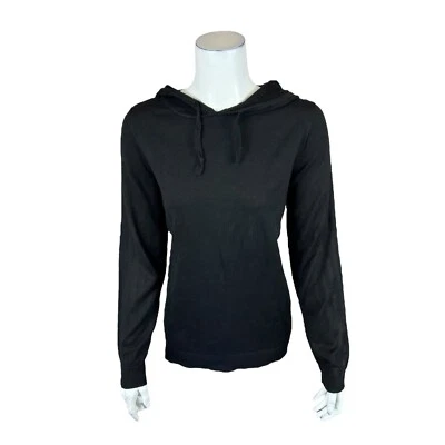 Suéter tejido suéter con capucha negro talla pequeña Belle by Kim Gravel BeLuxe para mujer Foto 1 de 2