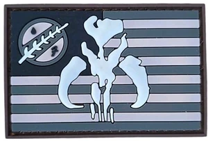 STAR WARS MOVIE BOBA FETT FLAG ACU DARK GLOWS PVC RUBBER TACTICAL HOOK PATCH - Picture 1 of 3