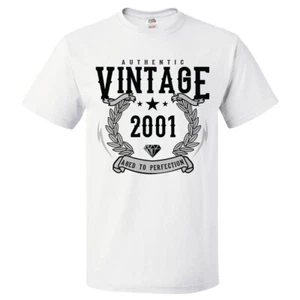 24th Birthday Gift For 24 Year Old 2001 Aged To Perfection T Shirt - Picture 1 of 1