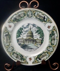 TARGA RICORDO VINTAGE DA COLLEZIONE THE CAPITOL WASHINGTON, D.C. 1957 CAPSCO 7,75" - Foto 1 di 6