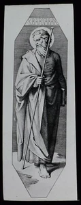 ANTIQUE Magic Lantern Slide ST BARNABAS C1890 DRAWING BIBLE RELIGION - Picture 1 of 2