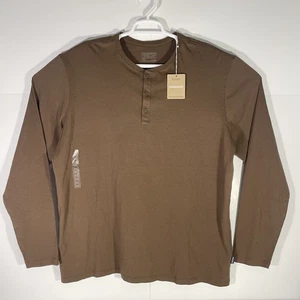 Patagonia Daily Henley Long Sleeve Shirt Mens XXL 2XL Brown 52020 Organic Cotton - Picture 1 of 11