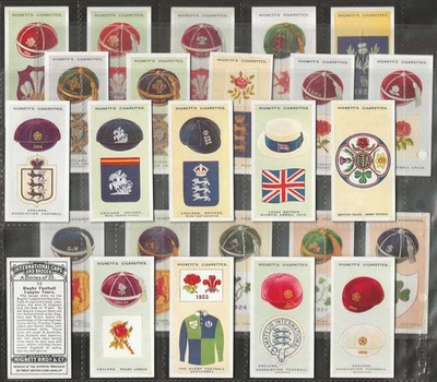 HIGNETT-FULL SET- INTERNATIONAL CAPS AND BADGES 1924 (25 CARDS) EXCELLENT - Image 1 of 4