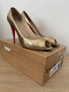 Christian Louboutin Peep Toe Shoes Sz EU 38.5 - Picture 1 of 13