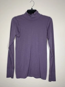 Athleta Flurry Peak Rollkragen Top Damen Medium Lila Schwarz Stretch - Bild 1 von 3