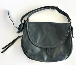 Cartera/bolso de cuero genuino verde Nicoli hecho en Italia correa ajustable - Imagen 1 de 7