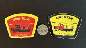 Vintage Bergbau Aufkleber Gamble Trucking 2 Stück - Bild 1 von 1