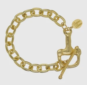 Susan Shaw Pferd Gebiss Armband - Charm Knebel Gliederkette 24k TGP Neu mit Etikett $106 Neu mit Etikett! - Bild 1 von 3