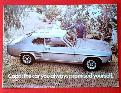 1968-69 FORD CAPRI Mk1 Sales Brochure - 1300 1600 2000 L XL XLR GT - Excellent - Image 1 of 4