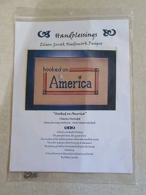 Handblessings Cross Stitch Pattern Hooked On America - Image 1 of 3