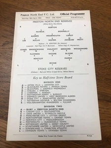 1963 - 1964 Preston North End v Stoke City RESERVES - Picture 1 of 1