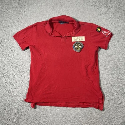 Polo Ralph Lauren Polo Shirt Mens L Red Naval Training Fortis Tigrim Tiger Rugby - Image 1 of 4
