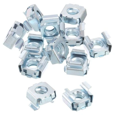 UXCELL 10Pcs 5/16-18 Cage Nuts for Server Rack Cabinet Carbon Steel Zinc Silver