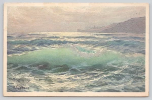 Postcard Roaring Ocean Swells and Crashing Waves No. 452 G Welters - Picture 1 of 3