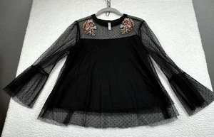 Top de mujer cami y superposición negro encaje bordado caprichoso bruja pequeño - Imagen 1 de 19