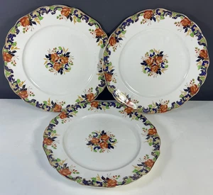 John Maddock & Sons Majestic Dinner Plates Multicolored Scalloped Set of 3 - Picture 1 of 7