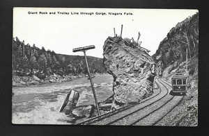 1921 Niagara Falls Gland Rock and Trolley Line through Gorge Postcard - Picture 1 of 1