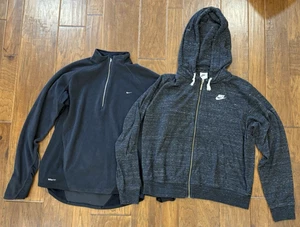 Nike Pullover Paket Paket Fleece Quarter Zip Up Jacke Damen L schwarz Hoodie Sport - Bild 1 von 9