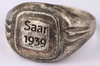 Sarre 1939 Alemán Segunda Guerra Mundial Anillo período de guerra Segunda Guerra Mundial Alemania Campo de batalla artefacto militar Foto 1 de 4