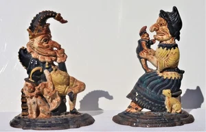 Perforadora victoriana antigua de hierro fundido y topes de puerta Judy - Imagen 1 de 12