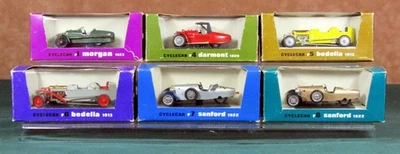 LOT 6 BRUMM DIECAST CYCLECARS (#s 1,4,5,6,7,8) 1:43 SCALE-BOX & DISPLAY CASE EX - Image 1 of 4