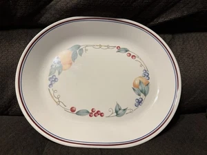 Corelle Abundance 12"×10" Ovale Servierplatte Creme mit Obst  - Bild 1 von 3