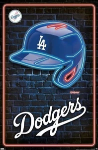 MLB Los Angeles Dodgers - Neon Helmet 23 METAL SIGN 12X8IN - Picture 1 of 6