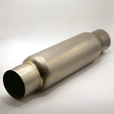 TitanFlowRacing Titanium 2.5" Race Resonator Muffler 17" OAL Louvered Core - Image 1 of 4