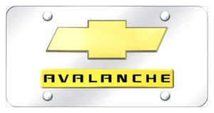 Chevrolet Avalanche Dual Chrome Logo Nameplate License Plate Official Licensed - Foto 1 di 4