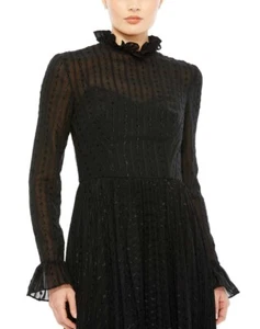 ABITO MAC DUGGAL RICAMATO TAGLIA 14 MANICA LUNGA ARRICCIATA $398 - Foto 1 di 7
