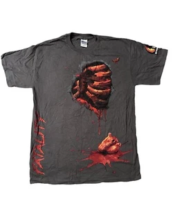 Vintage Mortal Kombat T-Shirt Mens Medium Gray Video Game Promo Graphic Y2K - Picture 1 of 5