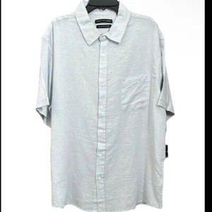 Saks Fifth Avenue mens linen blend shirt blue S party pool beach lightweight - Picture 1 of 5