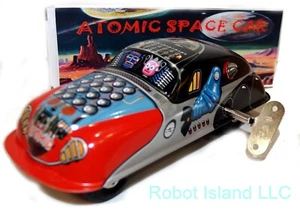 Robby the Robot Atomic Space Car Tin Toy Mr. Atomic Windup-USA SELLER - Picture 1 of 4