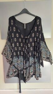 Free People top/tunic one size up to 16 black mix 