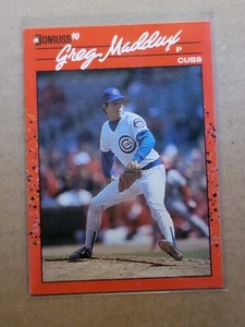 Greg Maddux 1990 Donruss #158 Chicago Cubs Error Card No Dot After Inc MLB HOF - Picture 1 of 3