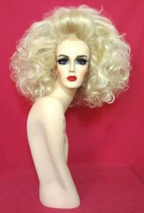 Big BEEHIVE Hair Drag Queen 60s HAIRSPRAY WIG LaceFront Costume Blond ALL COLORS - Picture 1 of 10