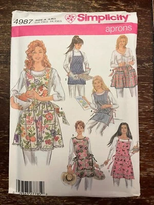 Simplicity 4987 UNCUT Sewing Pattern, Misses' Set of Aprons, Size Small-Large - Image 1 of 2