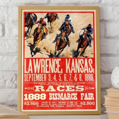 Western Rodeo Art Wall Decor - Horse Racing Poster The Wolf of Wall Street Movie - Image 1 of 4