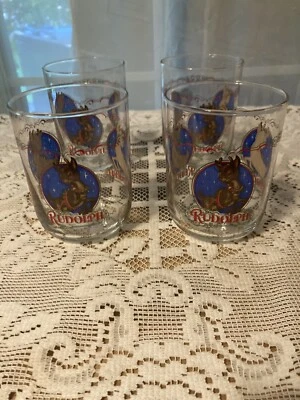 4 vasos de reno nariz roja Libbey Rudolph The Red de colección nuevos Navidad años 80 hechos en EE. UU. Foto 1 de 4