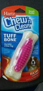 1 Hartz Chew n Clean Tuff Bone BACON SCENTED Dental Dog Chew Toy 10-20 lb Small - Picture 1 of 2