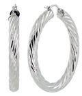 S.Michael Designs Stainless Steel 1 3/4" Inch Twisted Cable Hoop Earrings