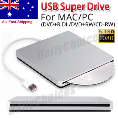 External USB DVD+RW Super Drive for Apple MacBook Air Pro iMac Mac iOS Windows - image 1 of 4